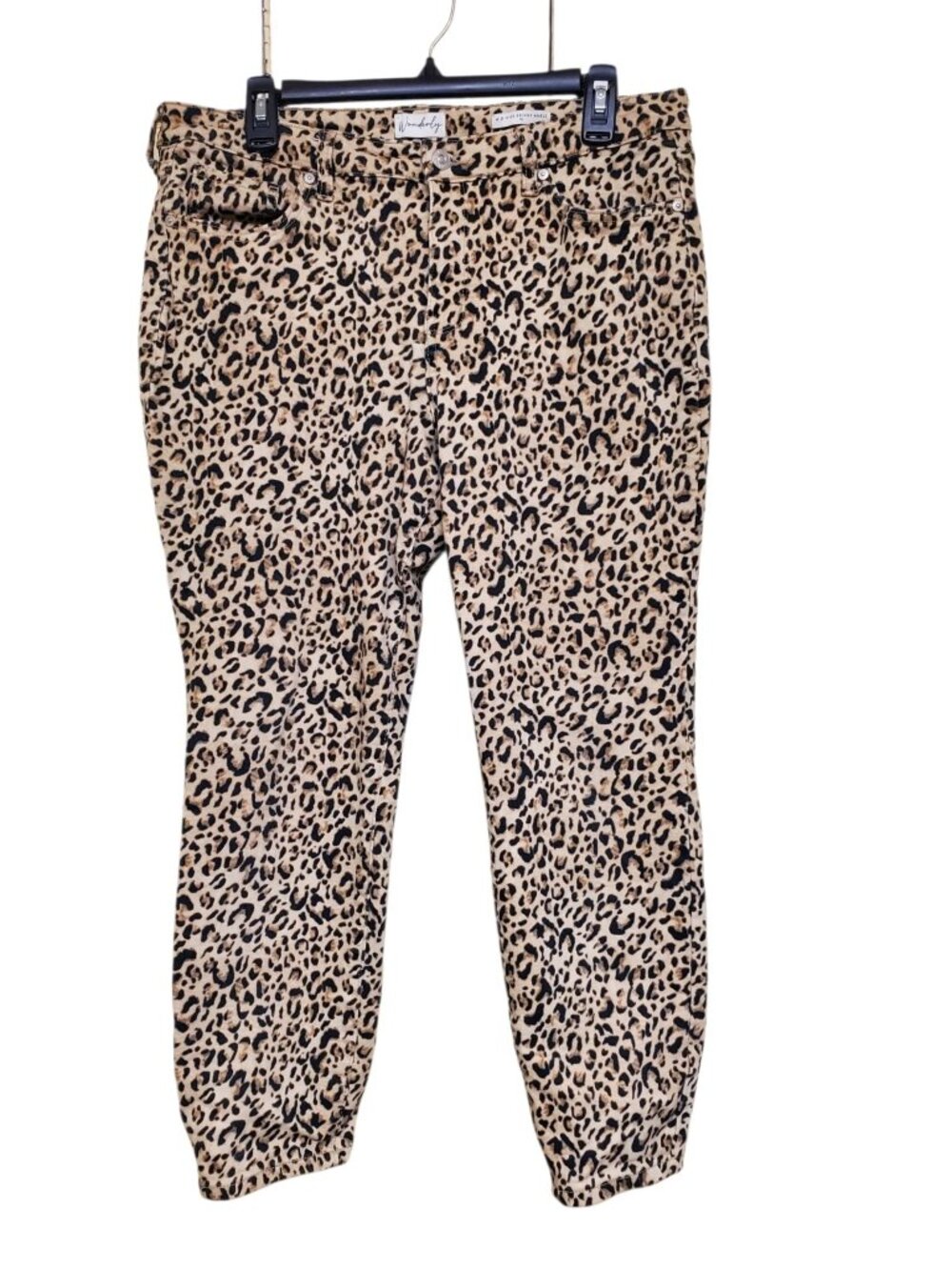 Wonderly Mid Rise Skinny Ankle Woman's Cheetah Animal Print Jegging Plus Size 14